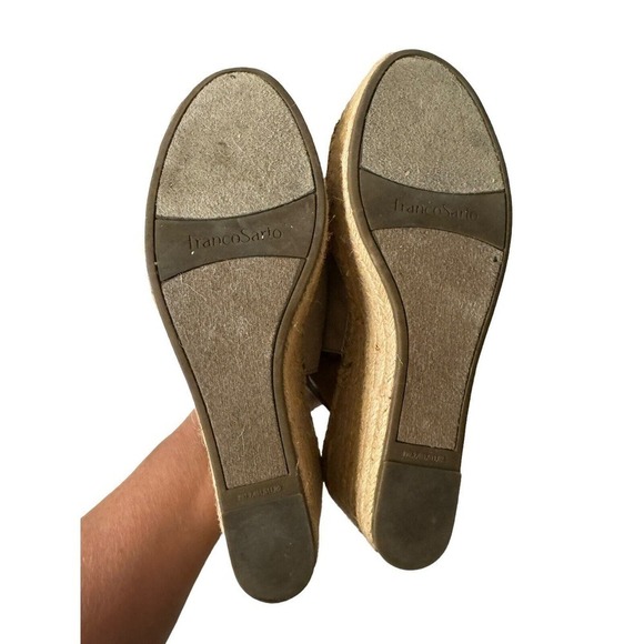 Franco Sarto Torres Suede Platform Wedge Sandals Slingback Taupe Size 11 - Picture 6 of 7